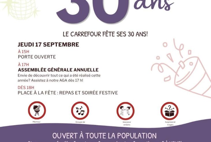 Le Carrefour jeunesse emploi fête ses 30 ans !
