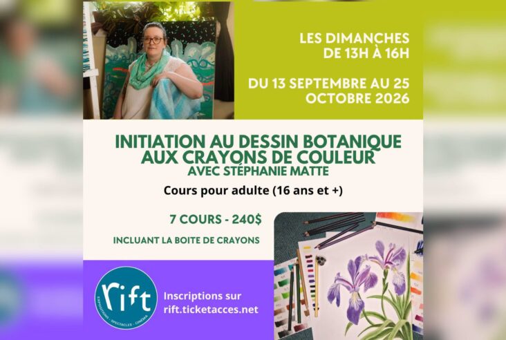 Initiation au dessin botanique aux crayons de couleur – Avec Stéphanie Matte
